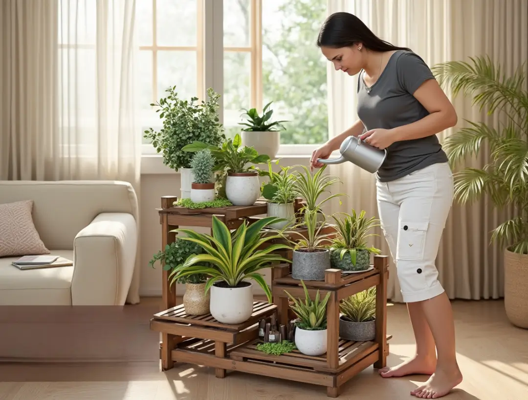 tall plant stand indoor