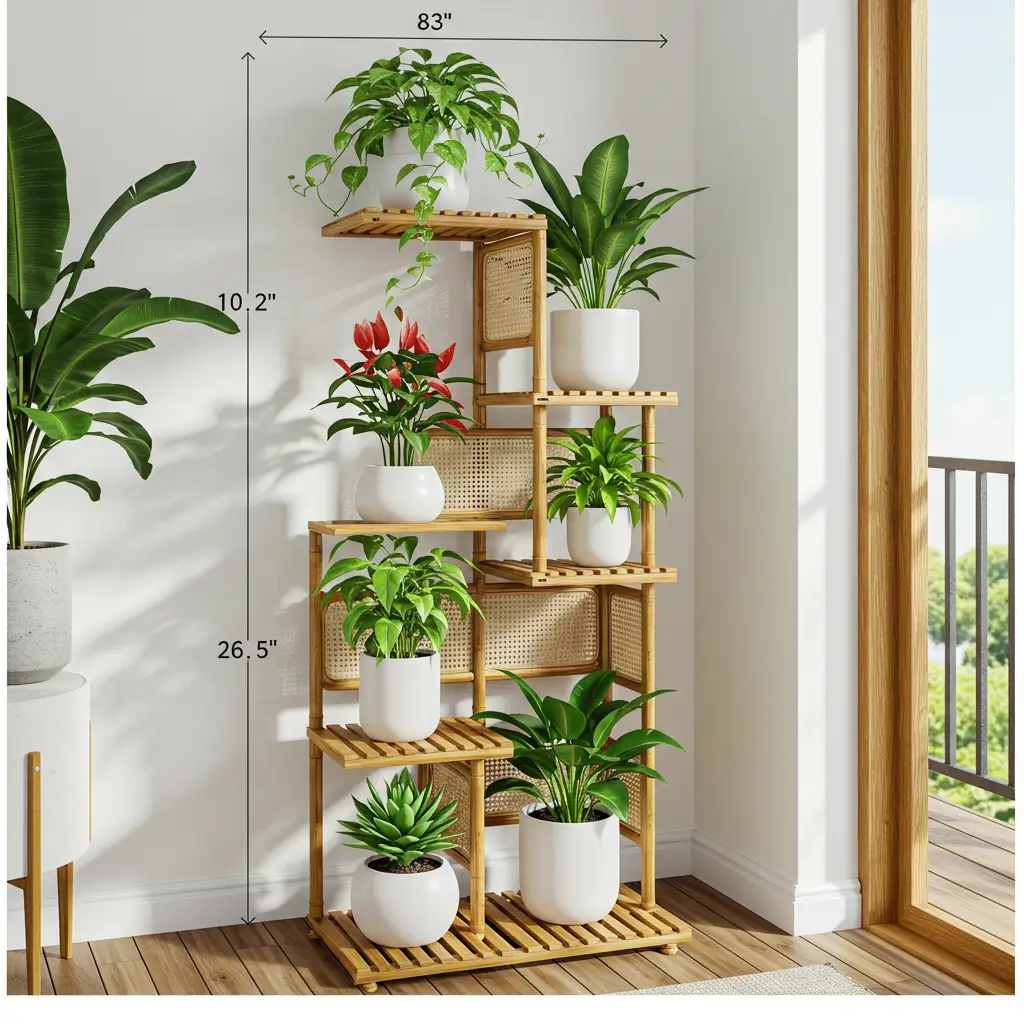 bamboo plant stand